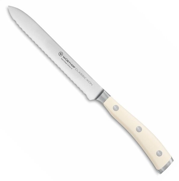 Nakrajovací nůž CLASSIC IKON Creme White 14 cm - Wüsthof Dreizack Solingen (Univerzální nakrajovací nůž CLASSIC IKON White 14 cm, dárkové balení - Wüsthof Dreizack Solingen)