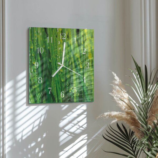 Skleněné hodiny Tráva zskb-30x30-00086535
