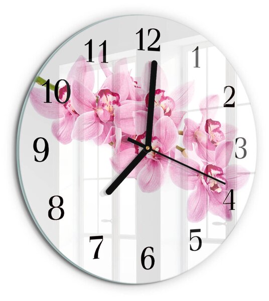 Skleněné nástěnné hodiny Orchidej zsoc-fi30-00175765