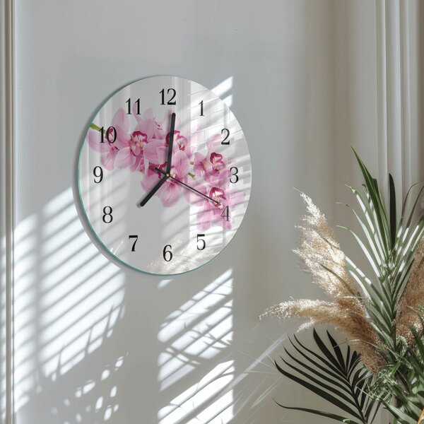 Skleněné nástěnné hodiny Orchidej zsoc-fi30-00175765
