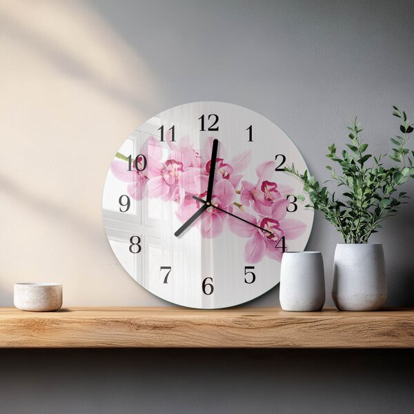 Skleněné nástěnné hodiny Orchidej zsoc-fi30-00175765
