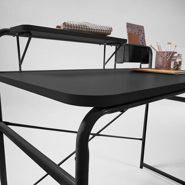 Černý pracovní stůl Kave Home Foreman 98 x 46 cm