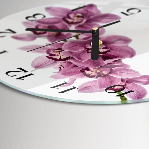 Skleněné nástěnné hodiny Orchidej zsoc-fi30-00175765