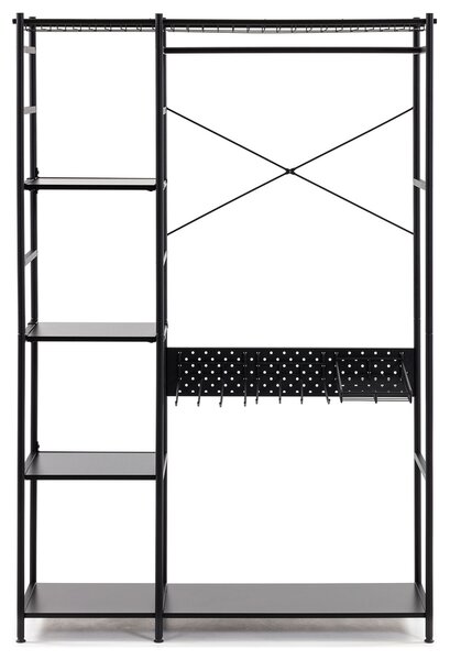 Černý kovový regál Kave Home Storn 182 x 120 cm