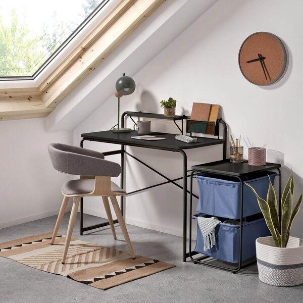 Černý pracovní stůl Kave Home Foreman 98 x 46 cm