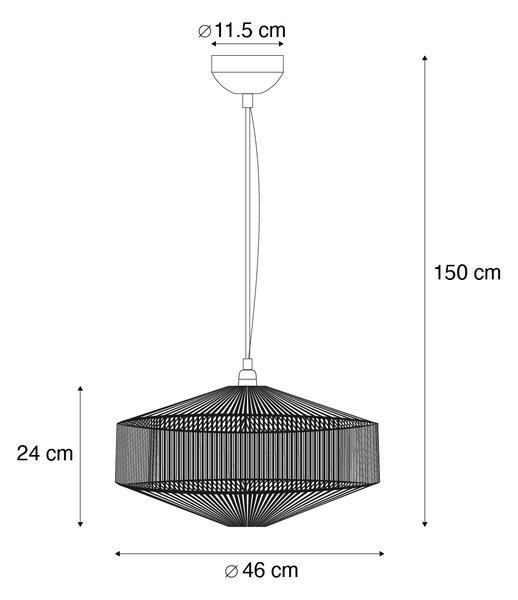 Závěsné svítidlo Japandi hnědé lano 46 cm - Svea
