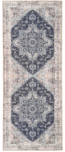Nordic Living Modro bílý běhoun Shola 80 x 200 cm s orientálními vzory