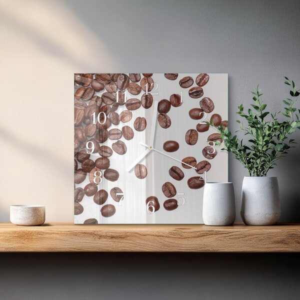 Skleněné hodiny Kávová zrna zskb-30x30-00082477