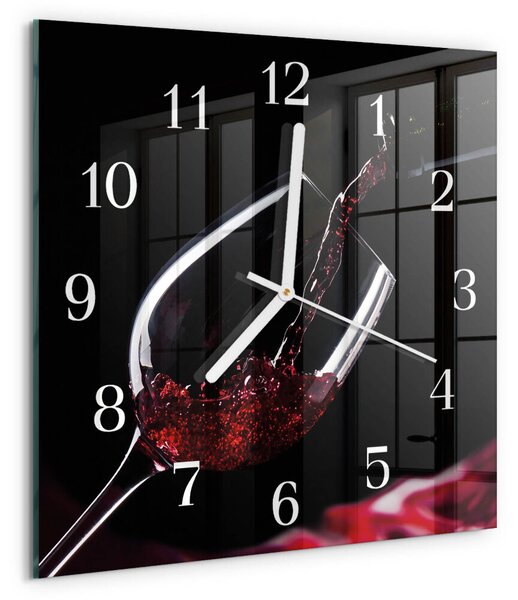 Skleněné hodiny Víno zskb-30x30-00058262