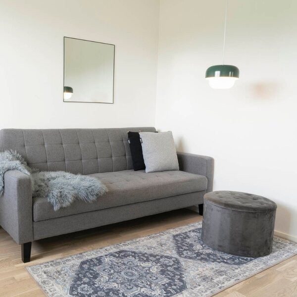 Nordic Living Modro bílý běhoun Shola 80 x 200 cm s orientálními vzory
