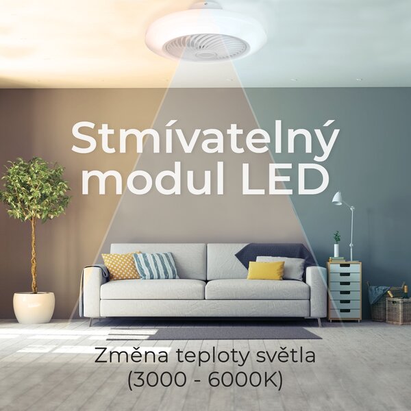 Noaton 12050W (2024) Triton, bílá, stropní ventilátor se světlem