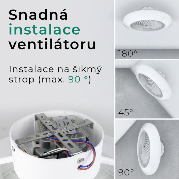Noaton 12050W (2024) Triton, bílá, stropní ventilátor se světlem