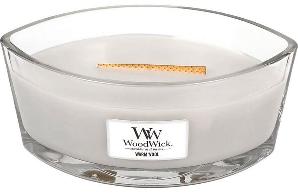 Vonná svíčka WoodWick loď, Warm Wool