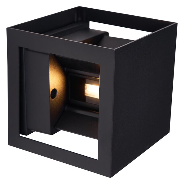 Moderní nástěnné svítidlo černé vč. LED IP44 - Edwin Quadro