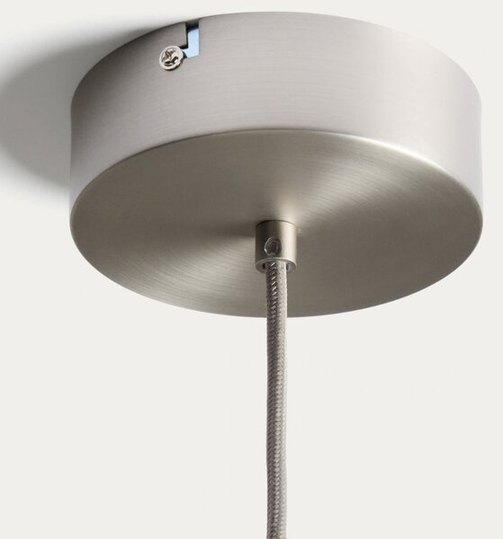 Kave Home Stříbrné kovové závěsné LED světlo Leruna Ø20 cm