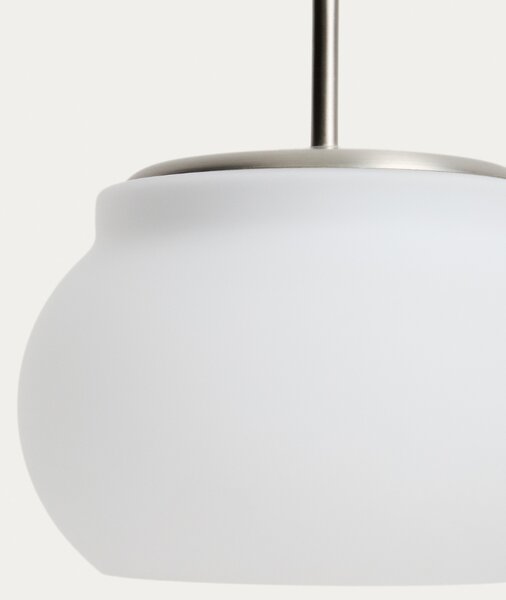 Kave Home Stříbrné kovové závěsné LED světlo Leruna Ø20 cm