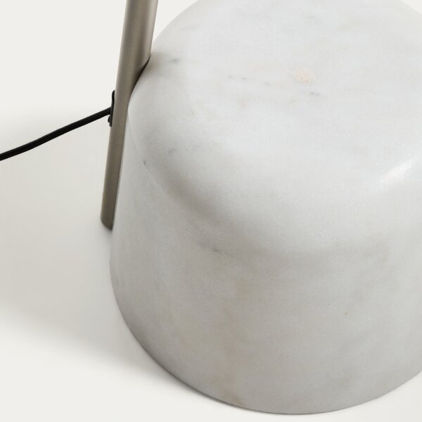 Kave Home Stříbrno - bílá stojací lampa Arnolia 196 cm
