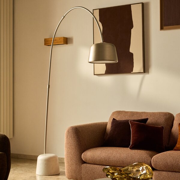 Kave Home Stříbrno - bílá stojací lampa Arnolia 196 cm