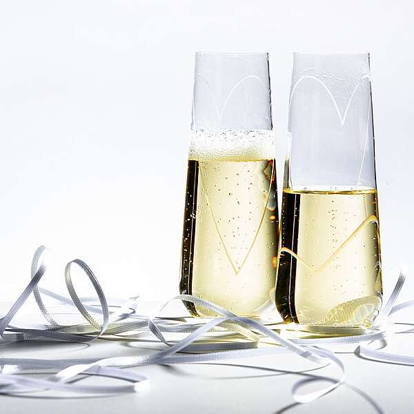 Crystalex Glass Heart sklenice na prosecco 250 ml 2 ks
