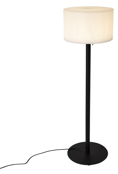 Moderní venkovní stojací lampa černá s bílým stínidlem IP44 - Mississippi
