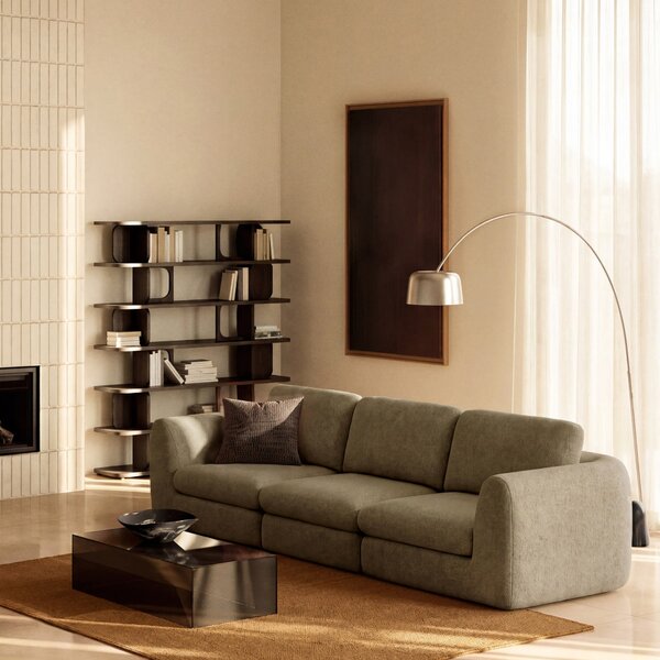 Kave Home Stříbrno - černá stojací lampa Arnolia 196 cm