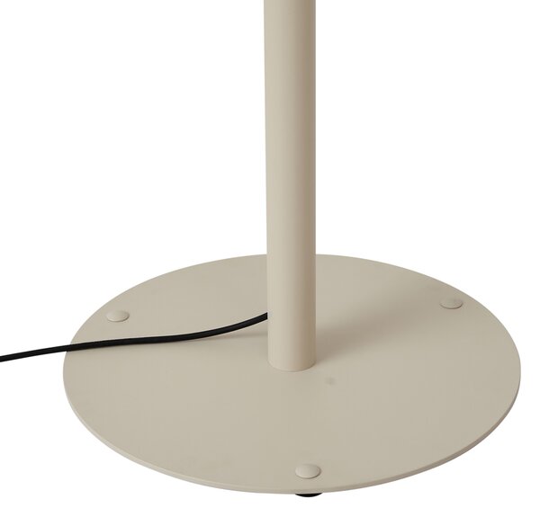 Skandinávská venkovní stojací lampa béžová s bílým stínidlem IP44 - Mississippi