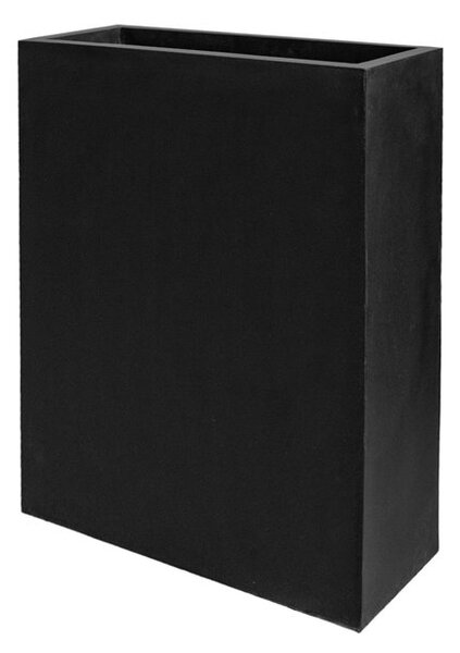 Pottery Pots Venkovní květináč obdélníkový Jort Slim high M, Black (barva černá), kolekce Natural, kompozit Fiberstone, d 61 cm x š 25 cm x v 81 cm, objem cca 123 l