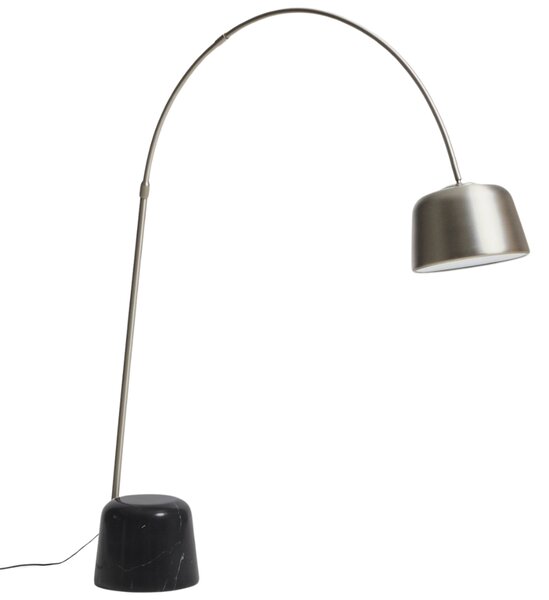 Kave Home Stříbrno - černá stojací lampa Arnolia 196 cm
