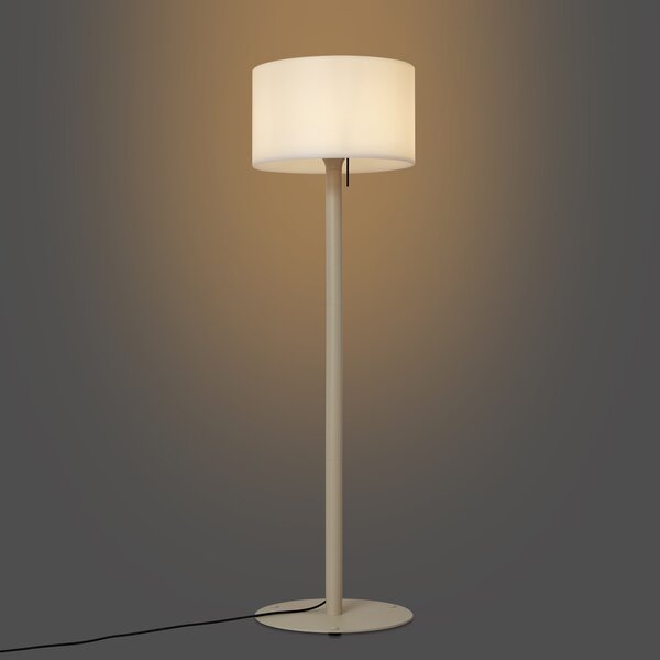 Skandinávská venkovní stojací lampa béžová s bílým stínidlem IP44 - Mississippi