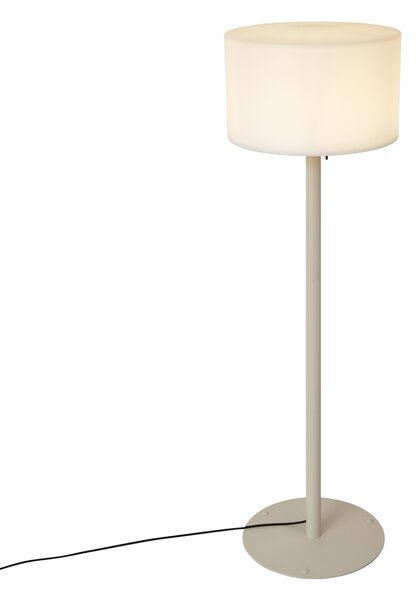 Skandinávská venkovní stojací lampa béžová s bílým stínidlem IP44 - Mississippi