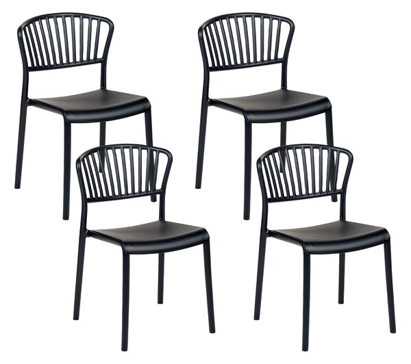 Sada 4 jídelních židlí černé GELA