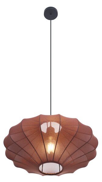 Závěsné svítidlo Japandi hnědé s látkovým stínidlem 50 cm - Plu
