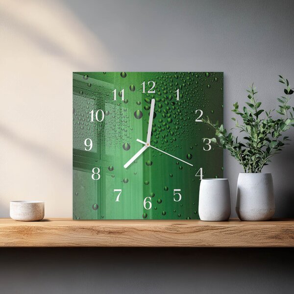 Skleněné hodiny Kapky vody zskb-30x30-00079970