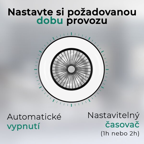 Noaton 11056BR (2024) Vega, černá, stropní ventilátor se světlem