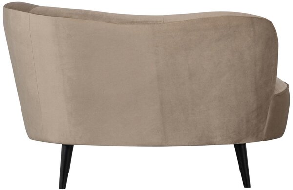 WOOOD Béžové sametové lounge křeslo Norma 112 cm, pravé