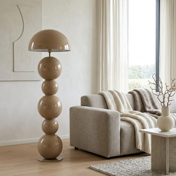 Richmond Béžová kovová stojací lampa Hasden 135 cm