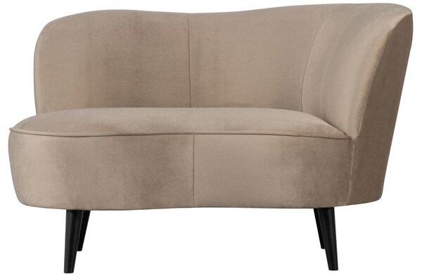 WOOOD Béžové sametové lounge křeslo Norma 112 cm, pravé