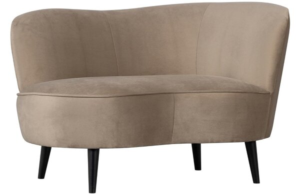 WOOOD Béžové sametové lounge křeslo Norma 112 cm, pravé