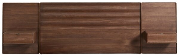 Kave Home Ořechové čelo k posteli Norlen 180 x 200 cm s nočními stolky