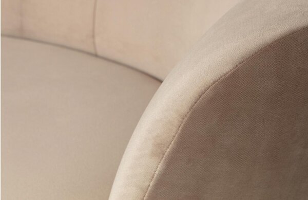 WOOOD Béžové sametové lounge křeslo Norma 112 cm, pravé