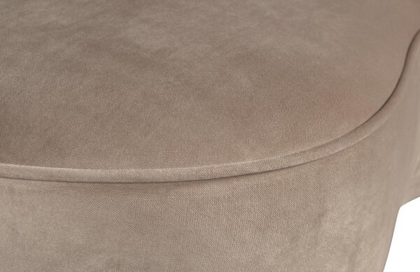 WOOOD Béžové sametové lounge křeslo Norma 112 cm, pravé