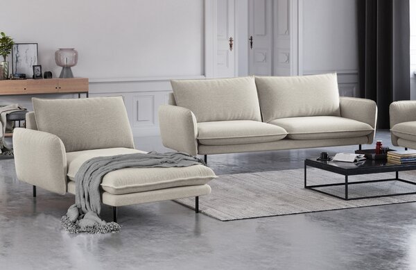 -25 % Dny MOMENTI– Cosmopolitan Design Světle béžová čalouněná lenoška Vienna 170 cm, levá