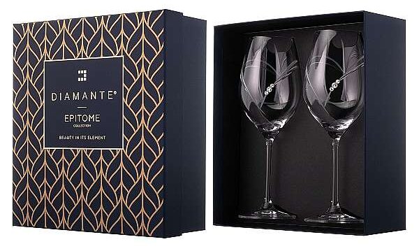 Diamante Swarovski Sklenice na víno Hearts 360 ml 2 ks