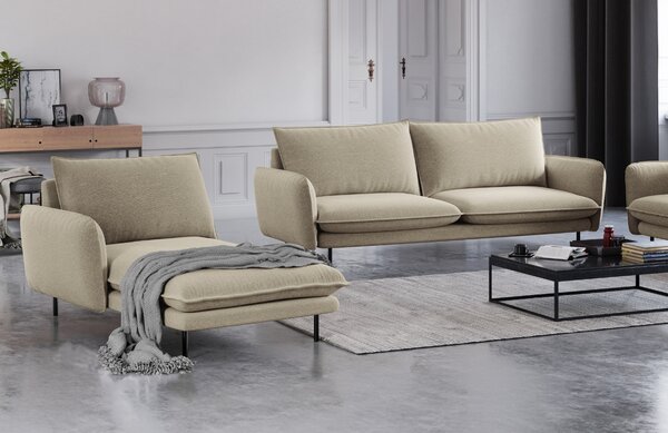 -25 % Dny MOMENTI– Cosmopolitan Design Béžová čalouněná lenoška Vienna 170 cm, levá