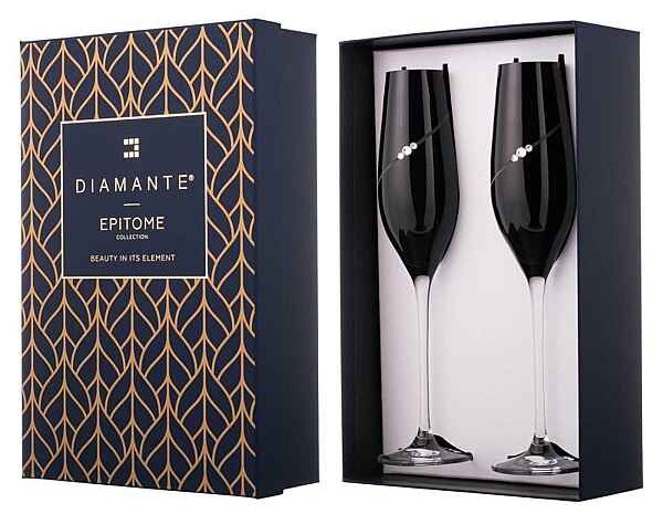 Diamante Silhouette black sklenice na sekt 210 ml 2 ks