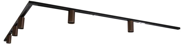 Moderní kolejnicový systém s 5 reflektory tmavě bronzové barvy, 1-fázový GU10 50 mm - Iconic Ruby