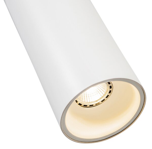 Designové závěsné svítidlo bílé vč. adaptéru na kolejnici 1-fázové - Iconic Tubo