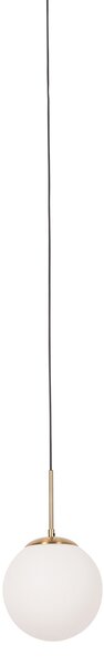 Závěsné svítidlo Art Deco zlaté s opálovým sklem vč. adaptéru na lištu bílé 1-fázové - Slimline Flore
