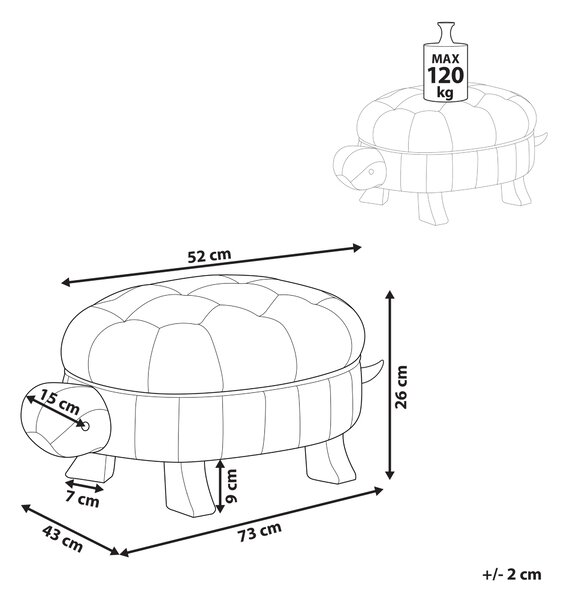 Zvířecí stolička TURTLE Umělá kůže Tmavě zelená Želva