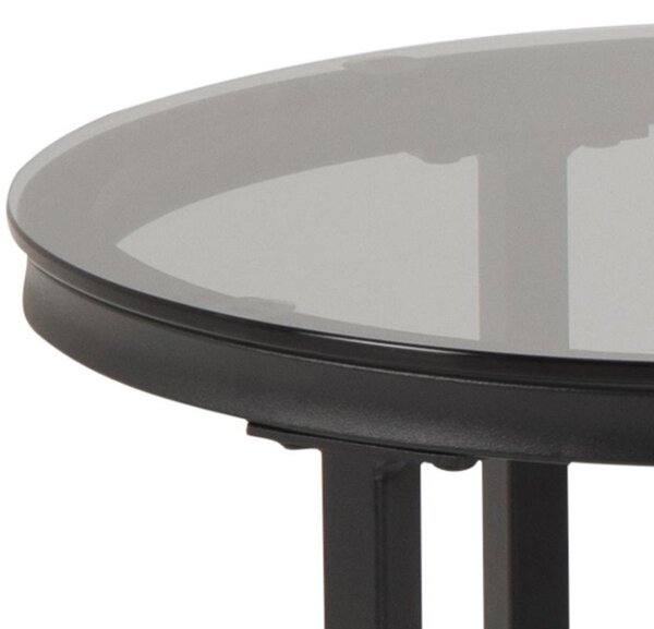 Scandi Set dvou černých konferenčních stolků Sprut 70/70 x 70/40 cm